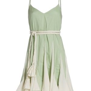 RHODE green&white dress